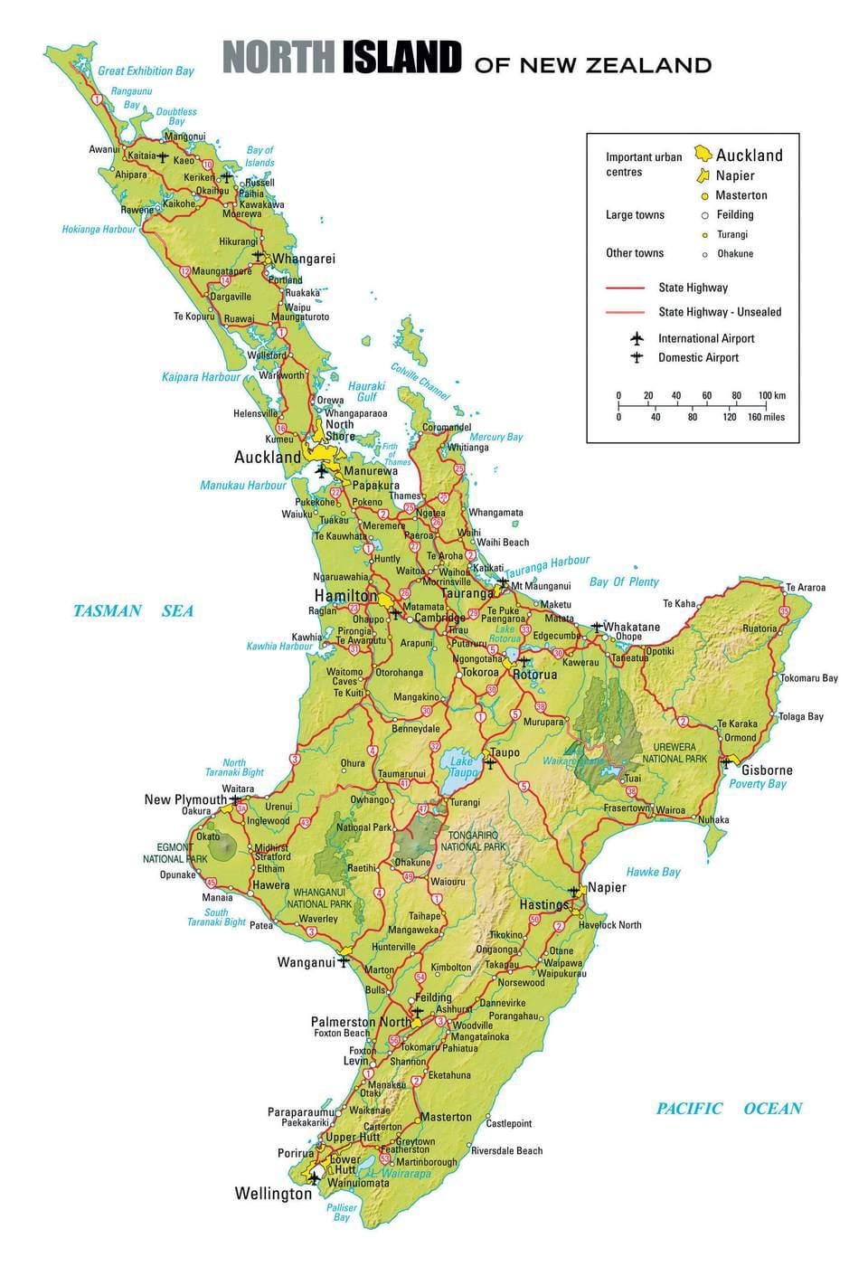 வரைபடம் வட தீவு, நியூ சிலாந்து
