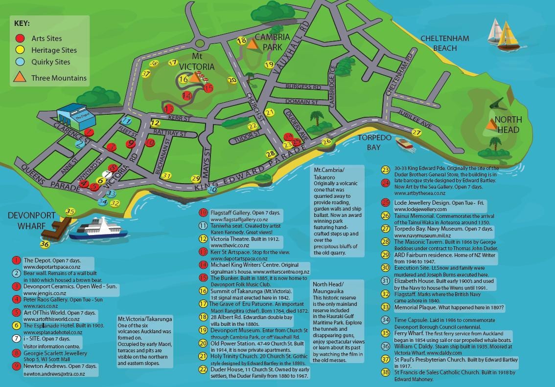 வரைபடம் Devonport ஆக்லாந்து